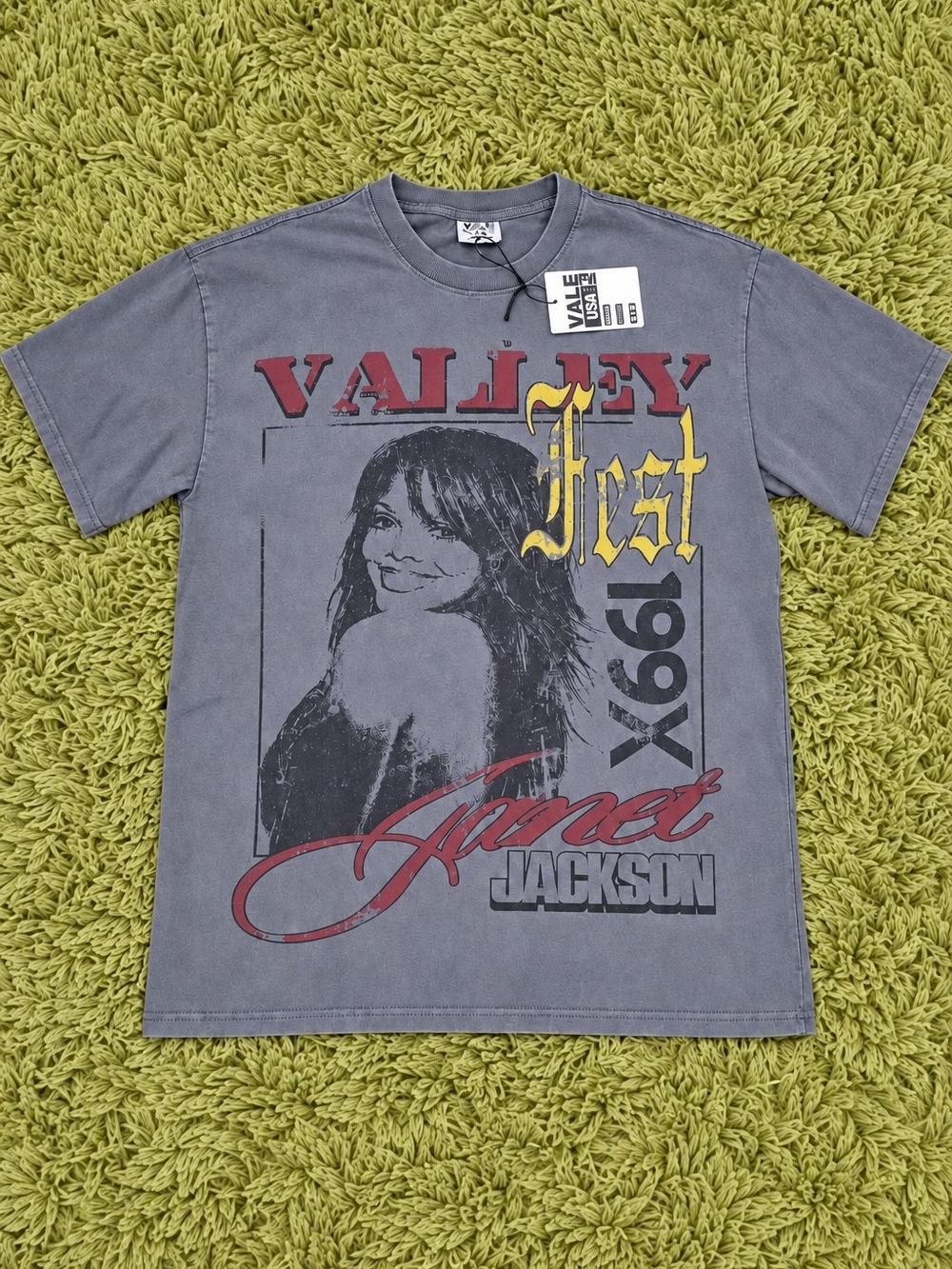 Vale Forever Valley Fest 199X Janet Jackson Graphic Tee Gray Large NWT